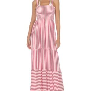 Raviya Women's Tiered Striped Dress Cover-up - Pink